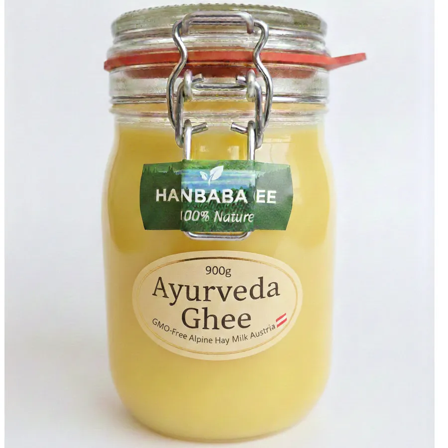 [9J-IT1A-5TG0] Hasanbaba Ghee Ayurveda 900g – 5‑fach Gold – Premiumqualität im Bügelglas